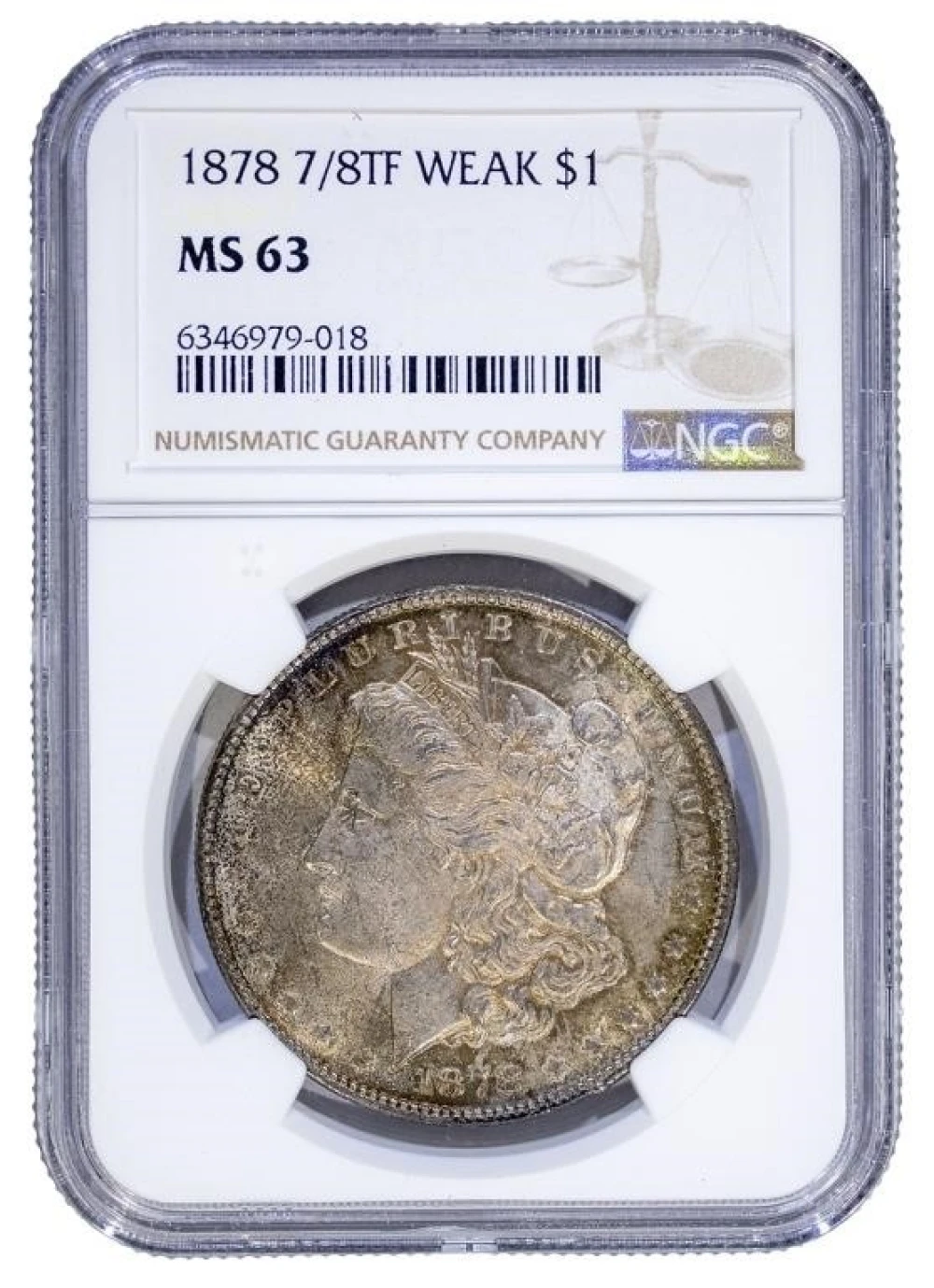 NGC MS-63 1878 7/8 F Morgan Dollar