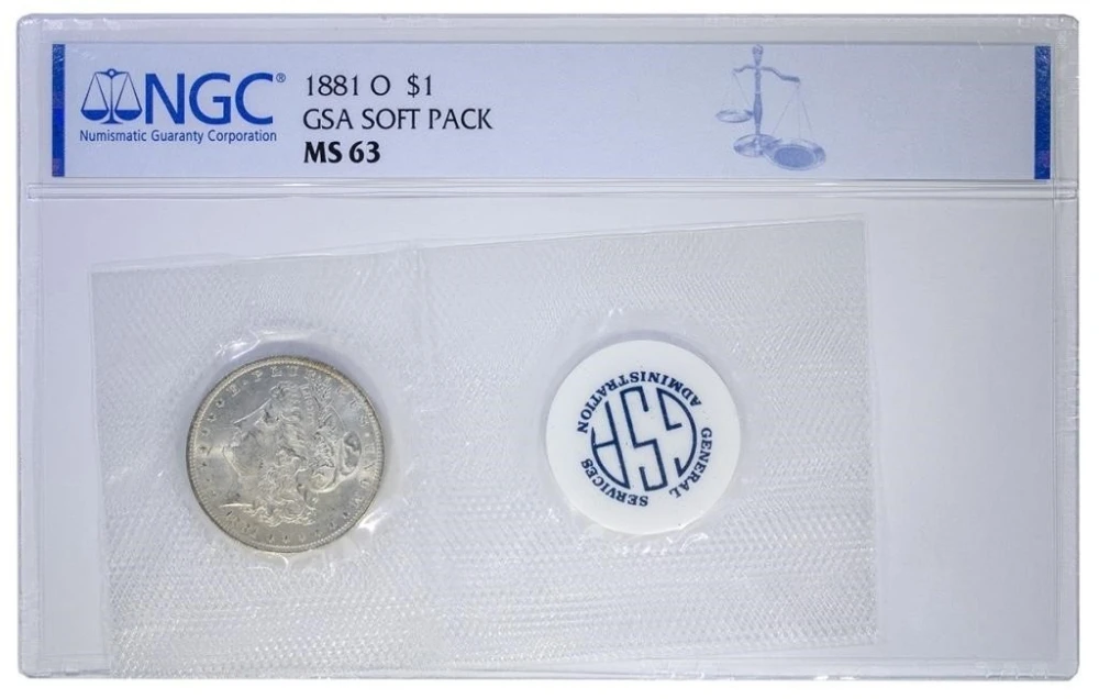 NGC MS-63 1881-O GSA Soft Pack Morgan Dollar