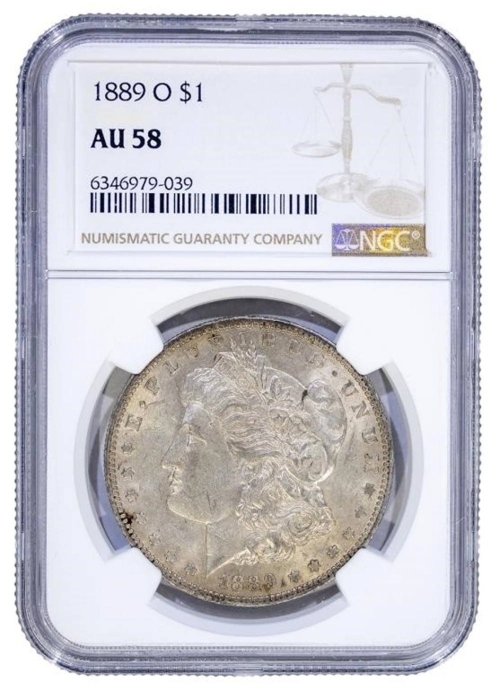 NGC AU-58 1889-O Morgan Dollar