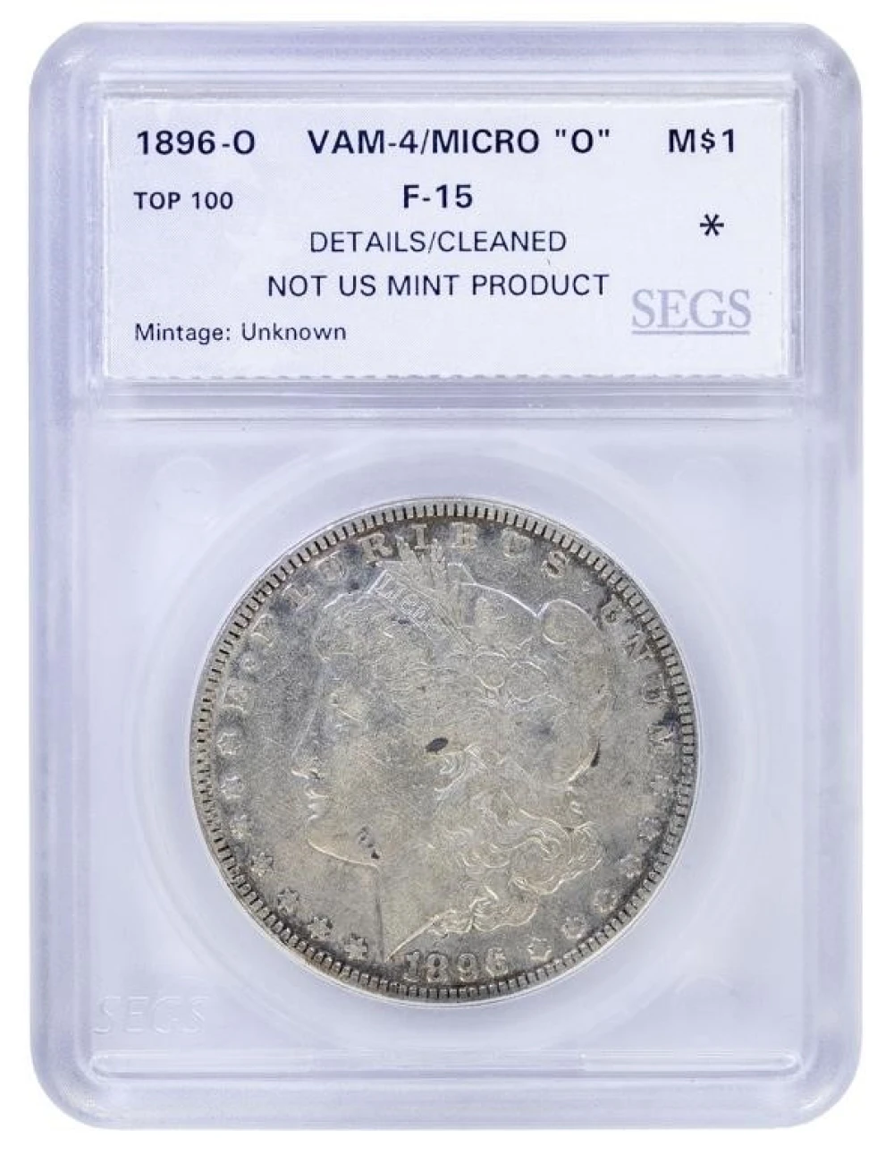 SEGS F-15 Details 1896-O Micro O Morgan Dollar