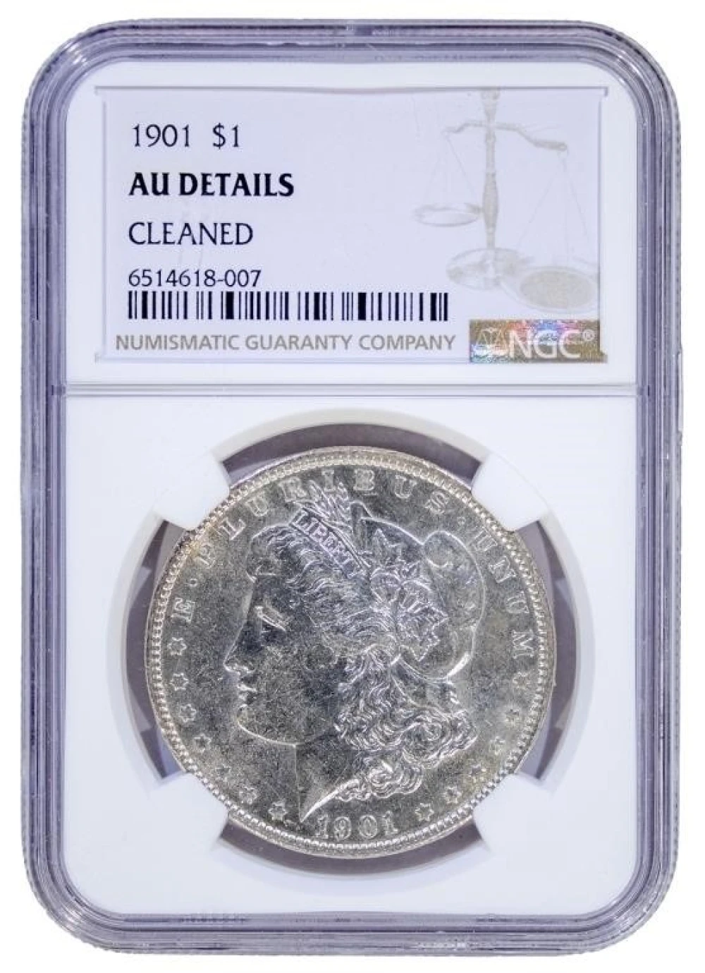 NGC AU Details 1901 Morgan $1