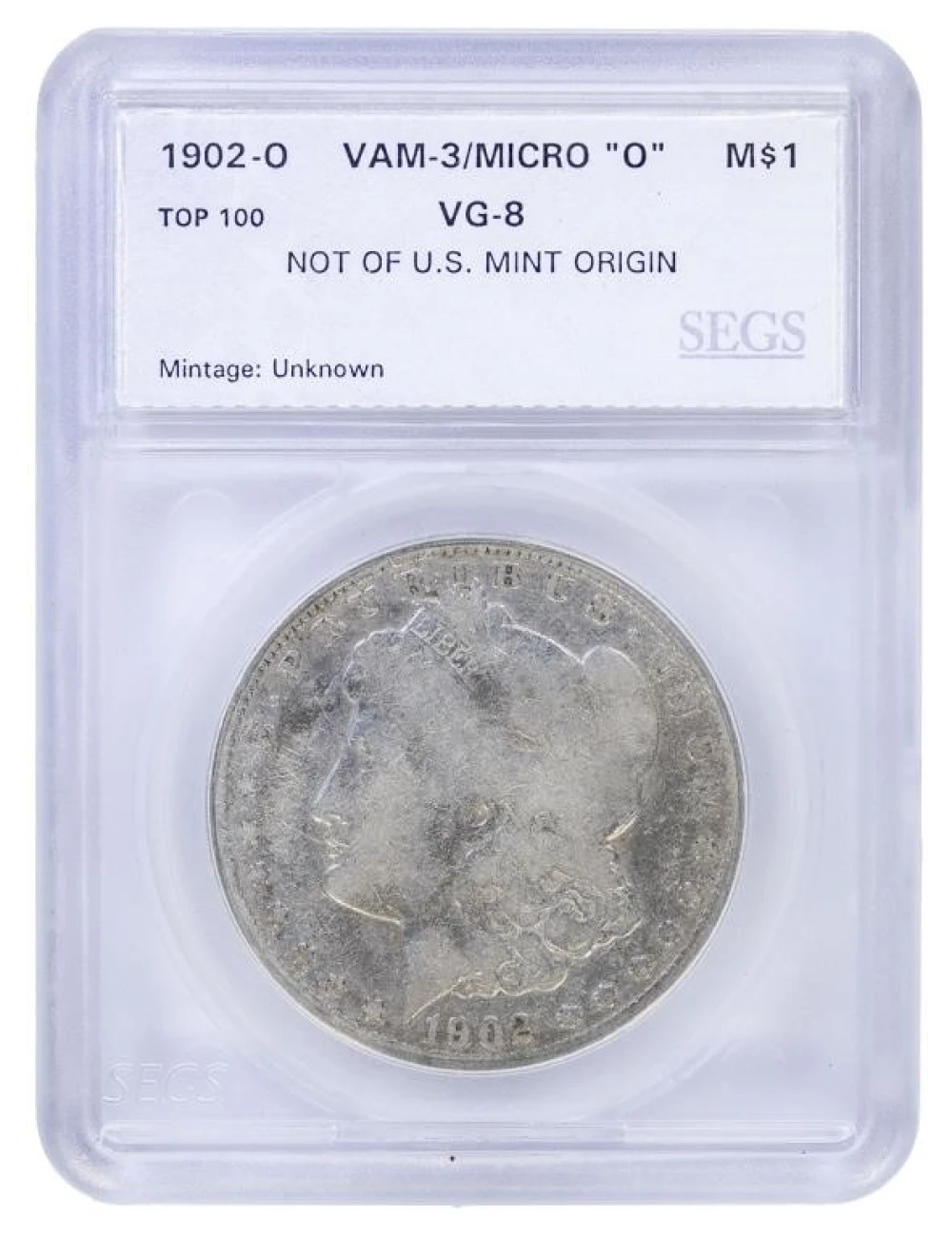SEGS VG-8 1902-O Micro O Morgan Dollar