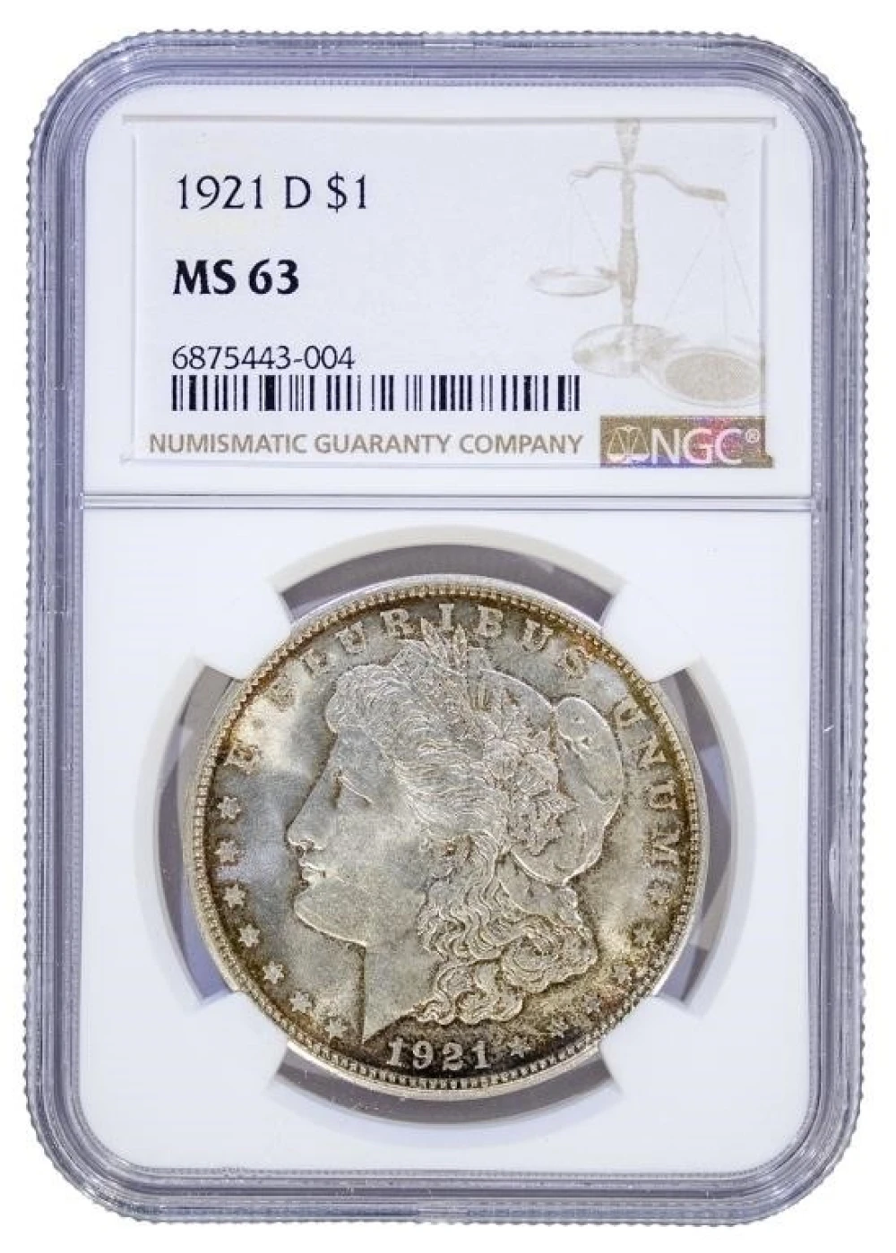 NGC MS-63 1921-D Morgan Dollar