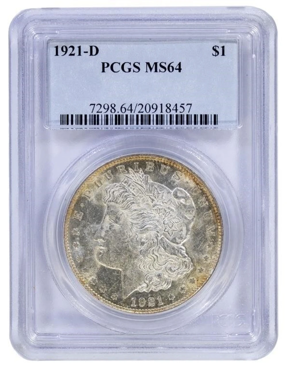 PCGS MS-64 1921-D Morgan Dollar