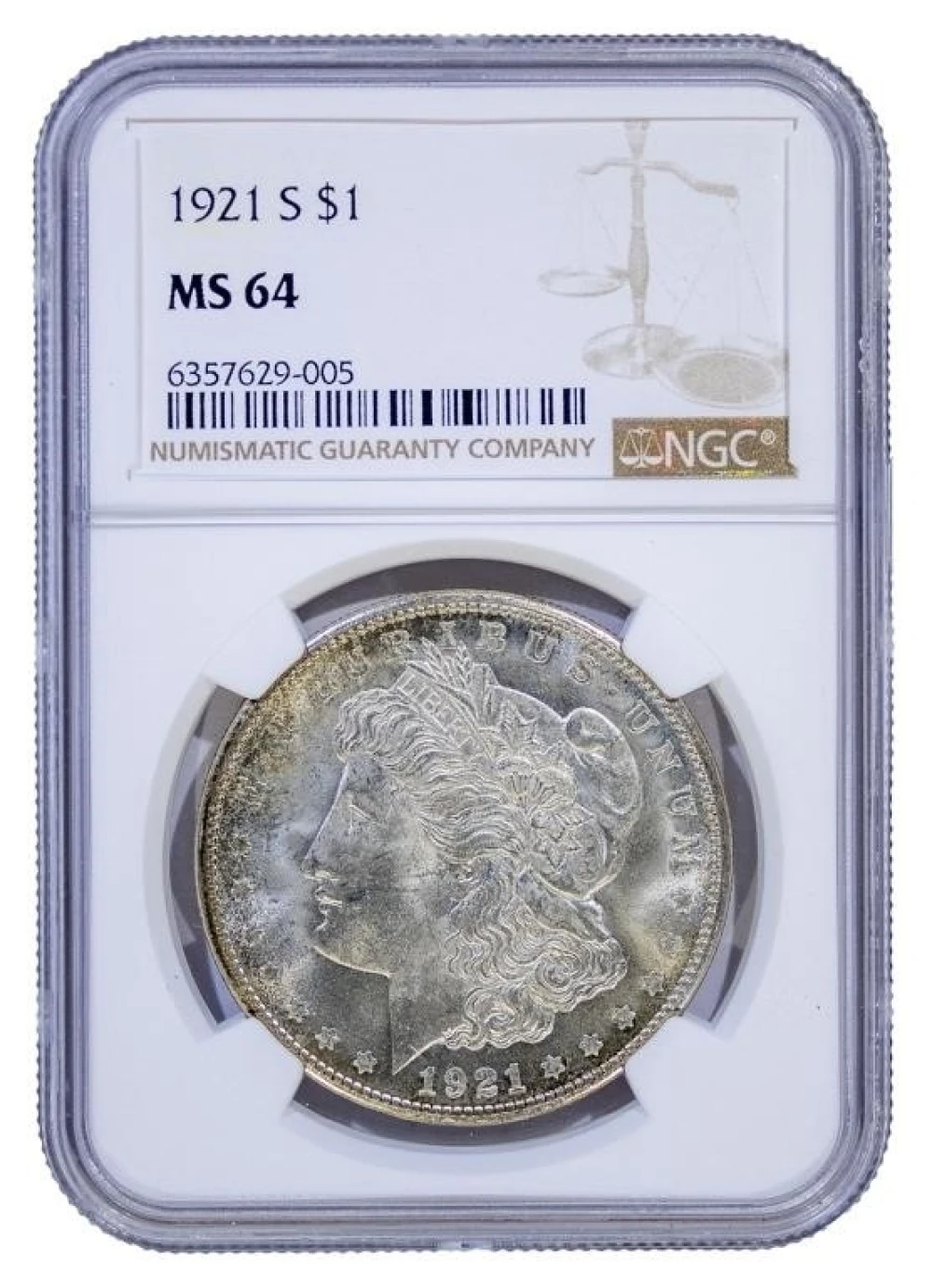 NGC MS-64 1921-S Morgan Dollar