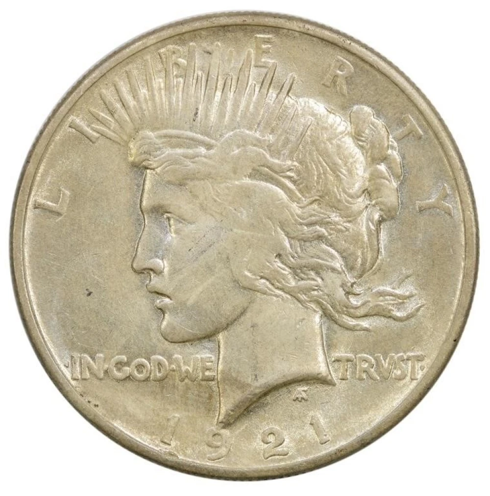 AU-50 Details 1921 Peace $1
