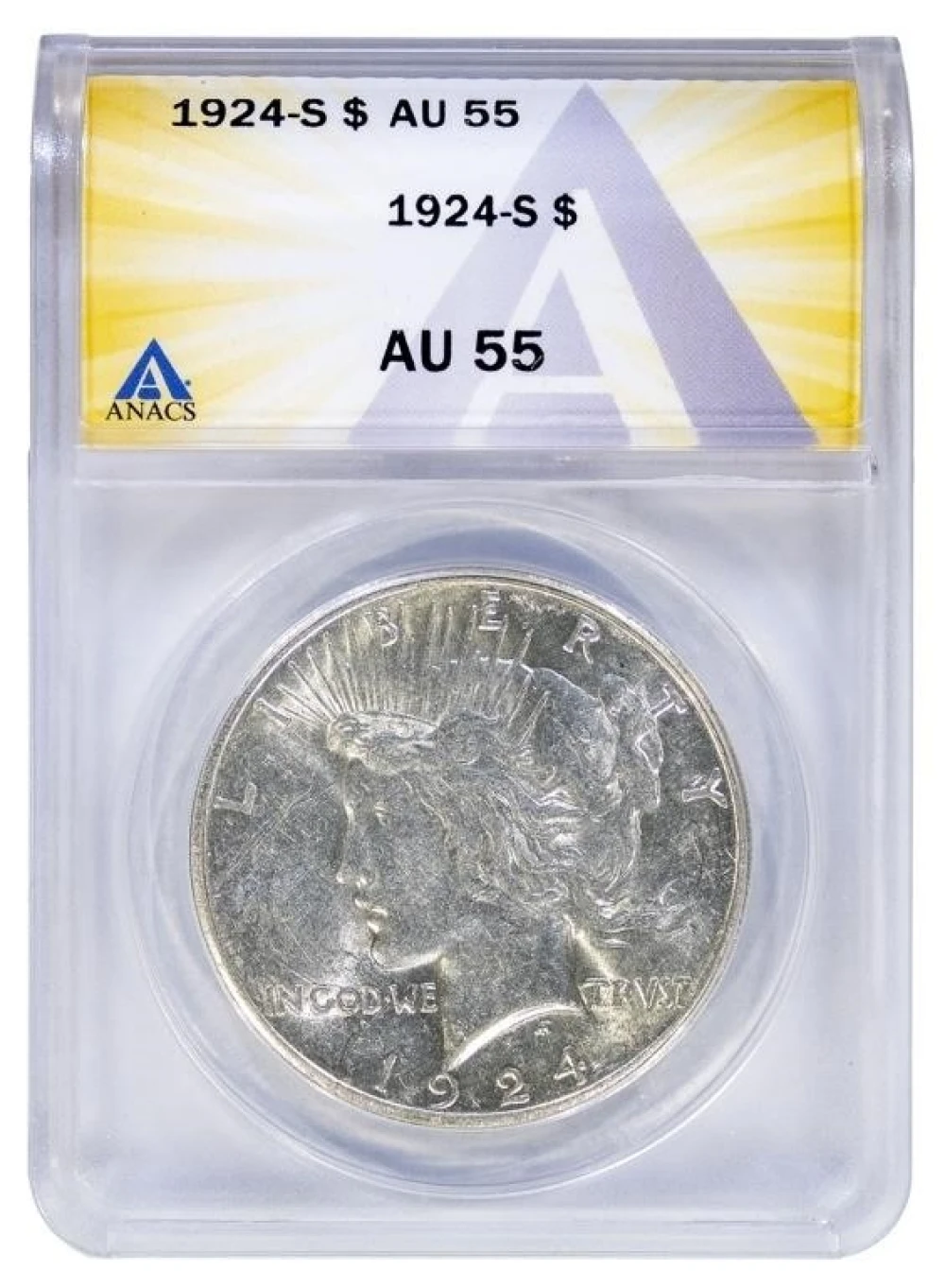 ANACS AU-55 1924-S Peace $1