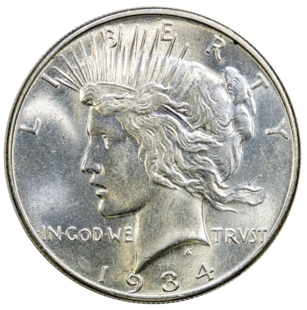 MS-60 or Finer 1934 Peace $1