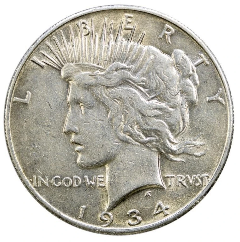 EF to AU Details 1934-S Peace $1