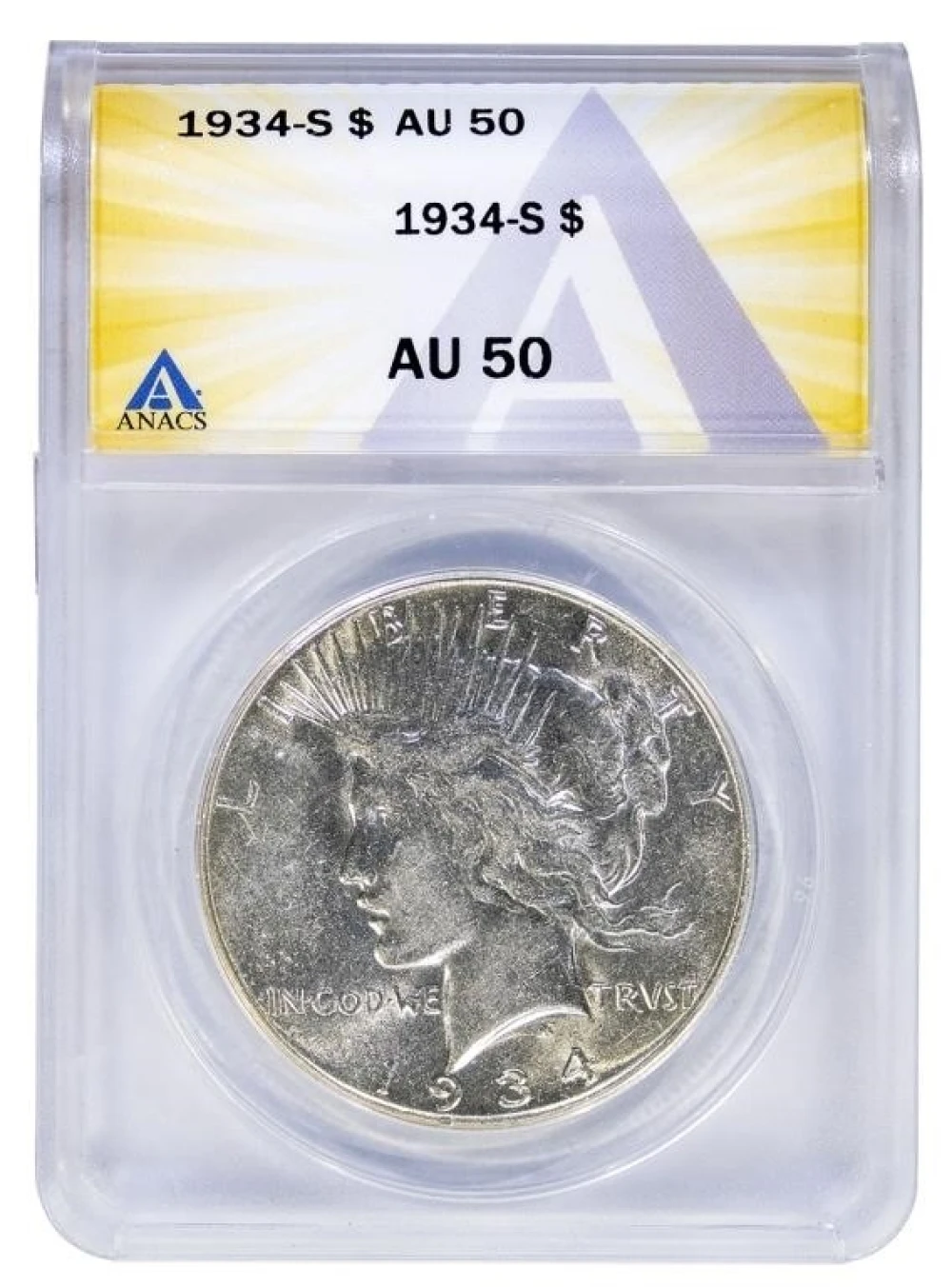 ANACS AU-50 1934-S Peace $1