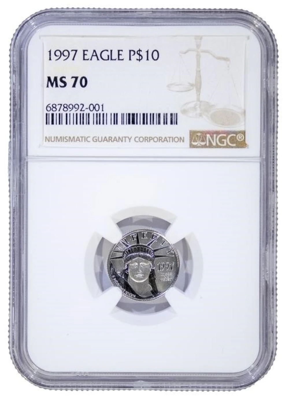 NGC MS-70 1/10th oz 1997 Platinum Eagle $10