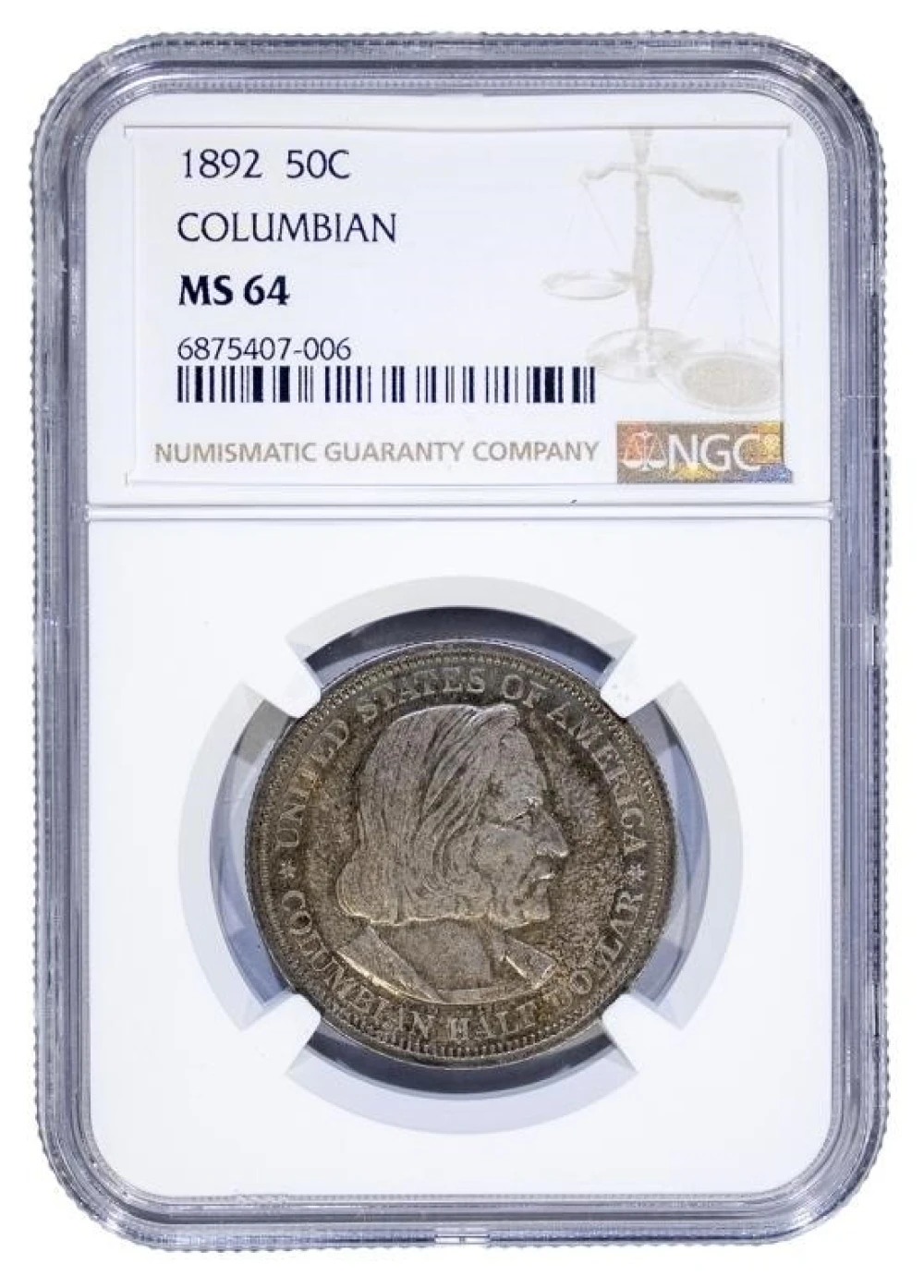 NGC MS-64 1892 Columbian Expo Half Dollar