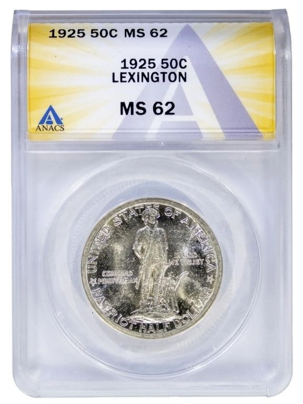 ANACS MS-62 1925 Lexington Half Dollar