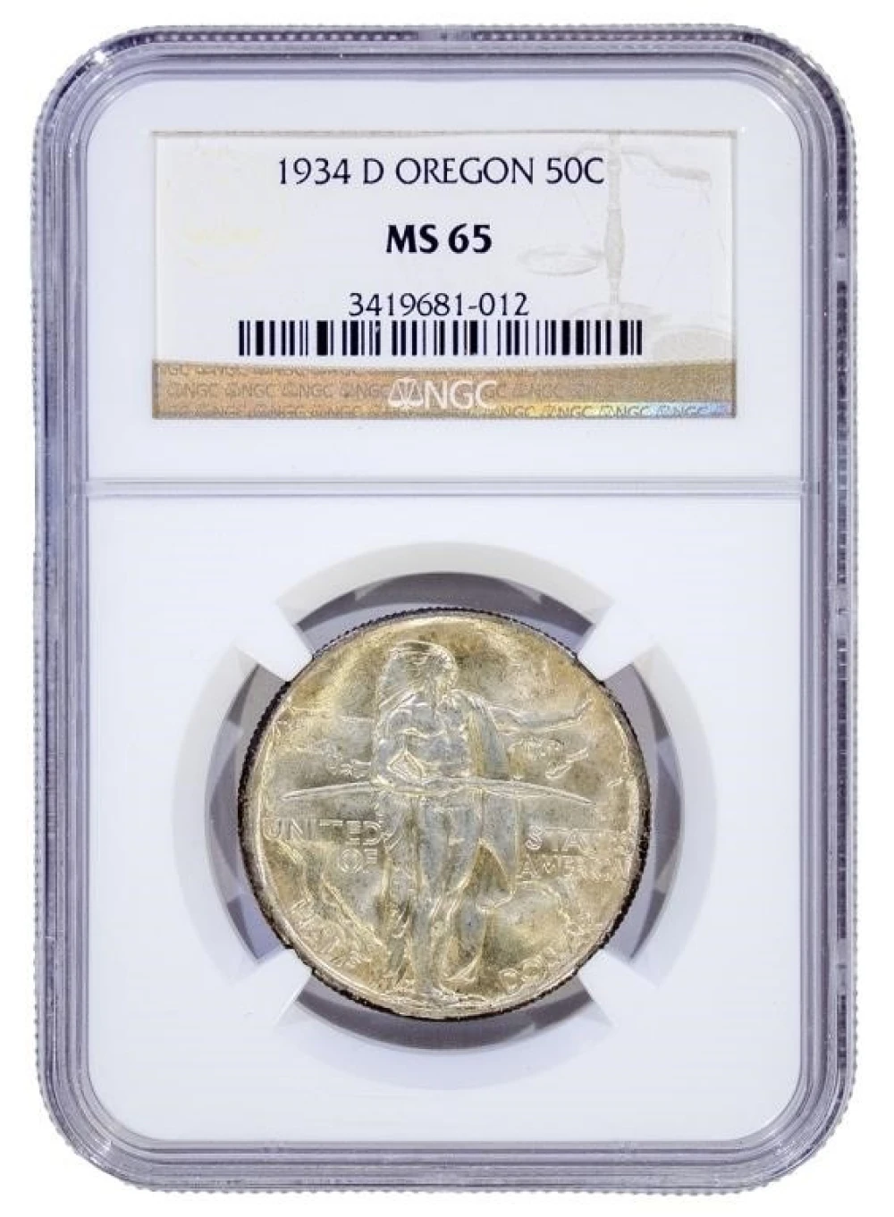 NGC MS-65 1934-D Oregon Trail Half Dollar