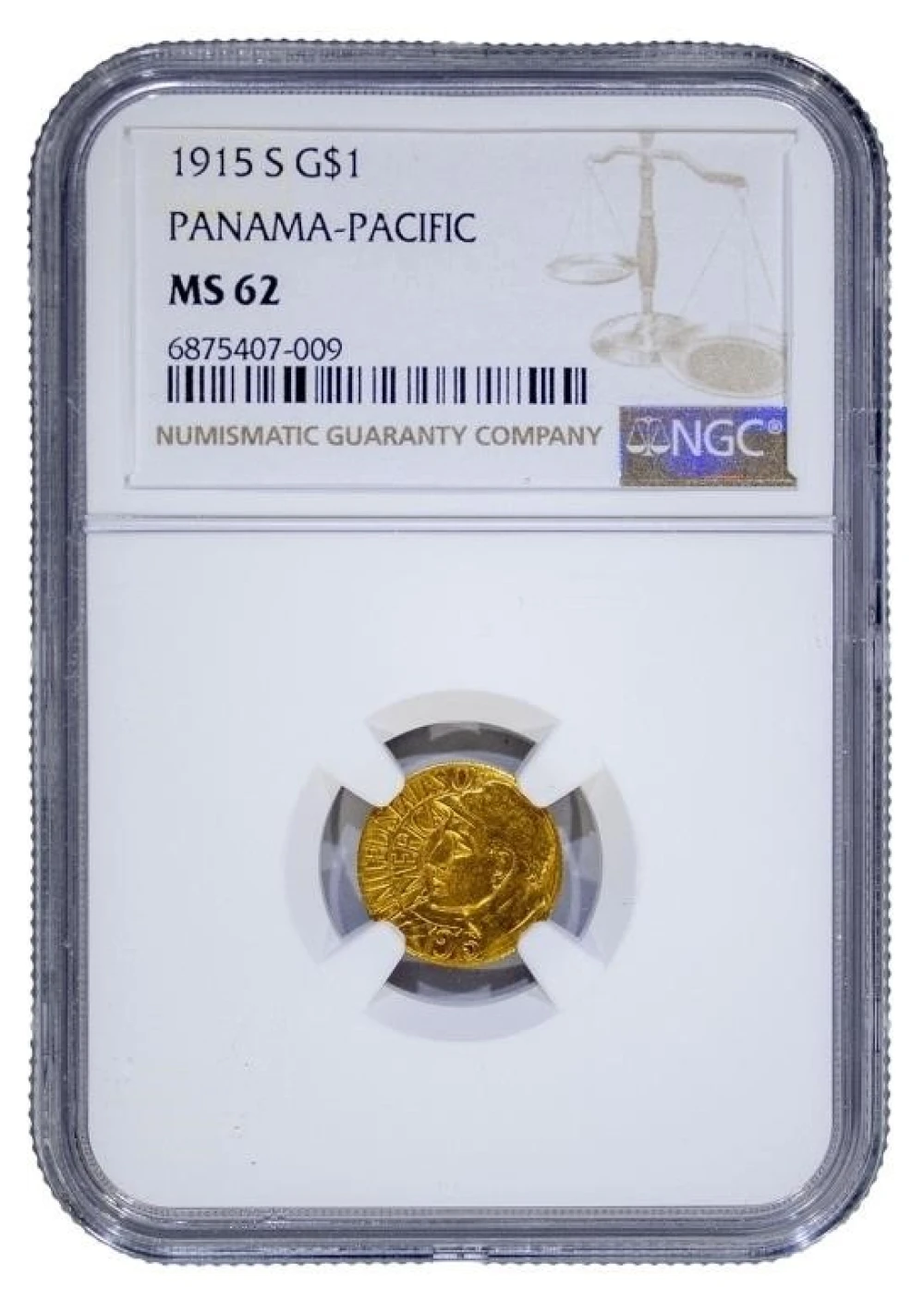 NGC MS-62 1915-S Pan-Pac Gold $1