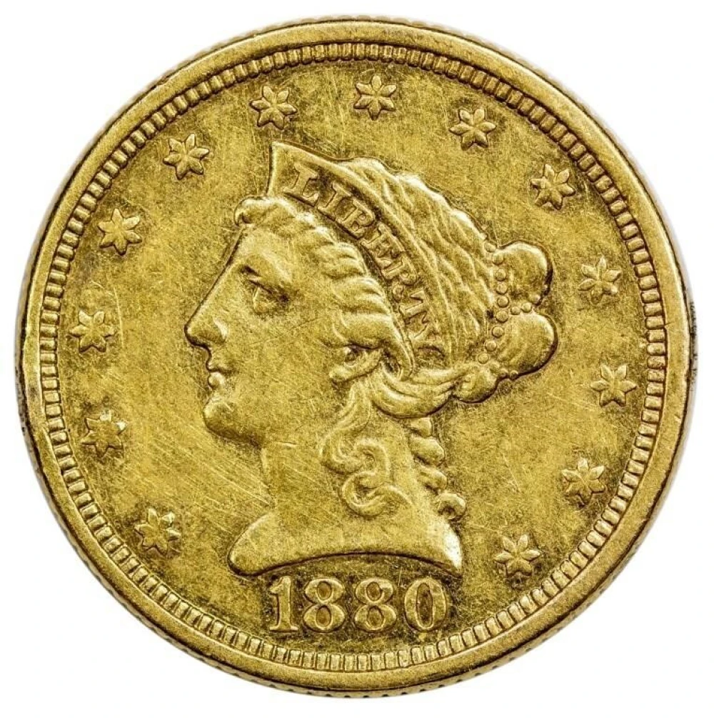 Scarce AU Details 1880 Gold $2.50