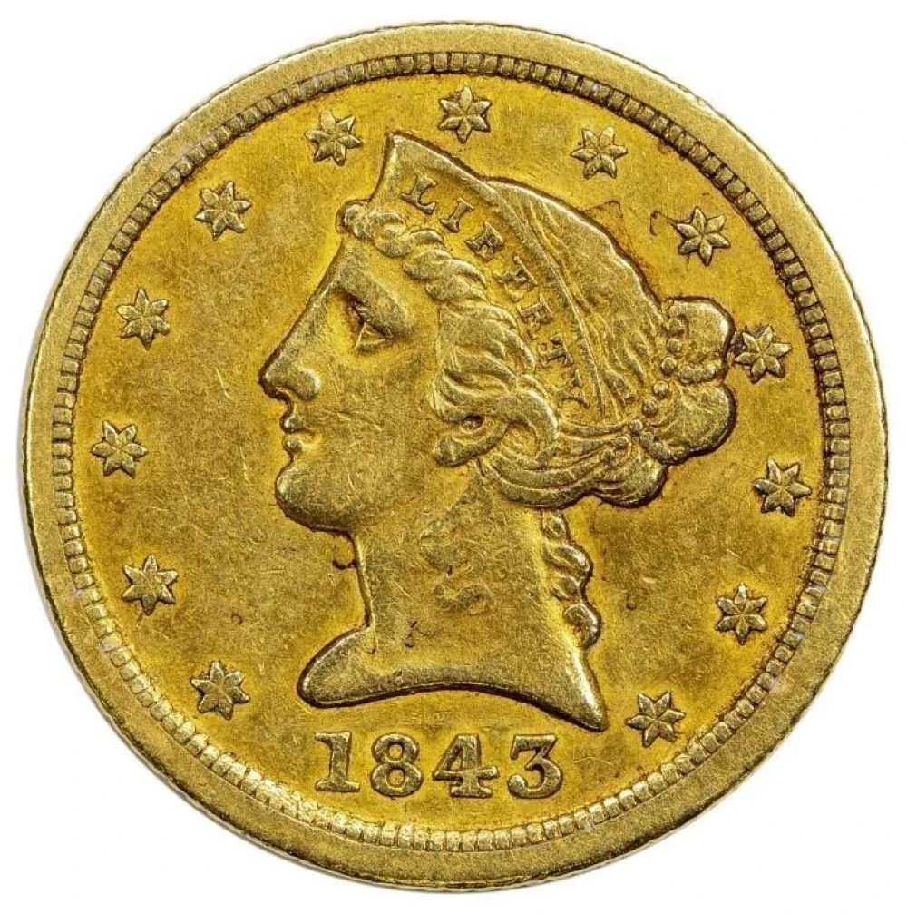 EF-40 or Finer 1843-C Gold $5