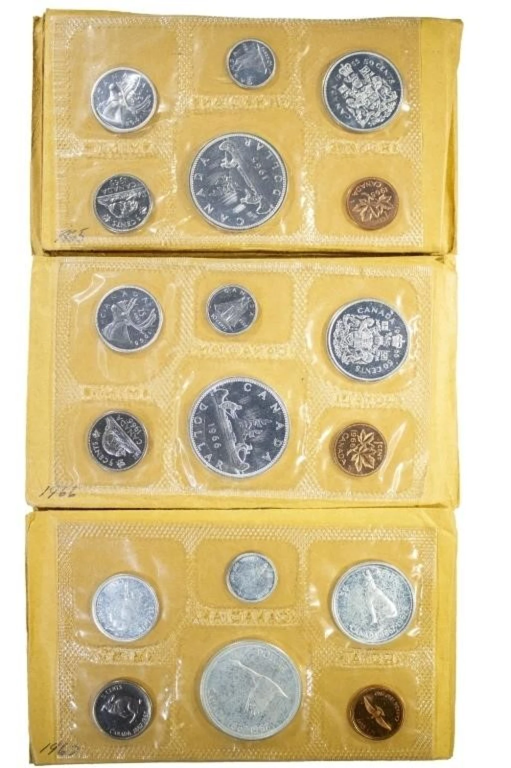 Group of 1965, 1966 and 1967 Canadian PL Sets