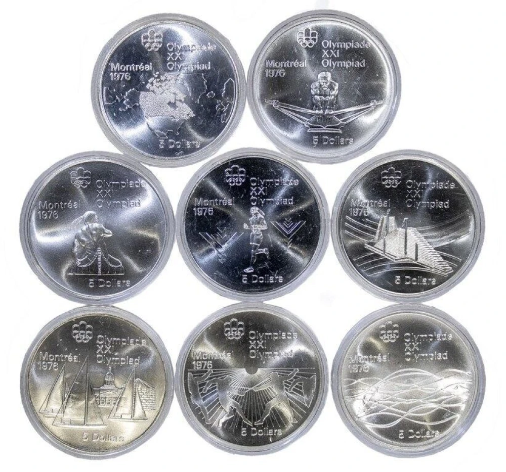 8 Different 1976 Canadian Olympic Silver $2