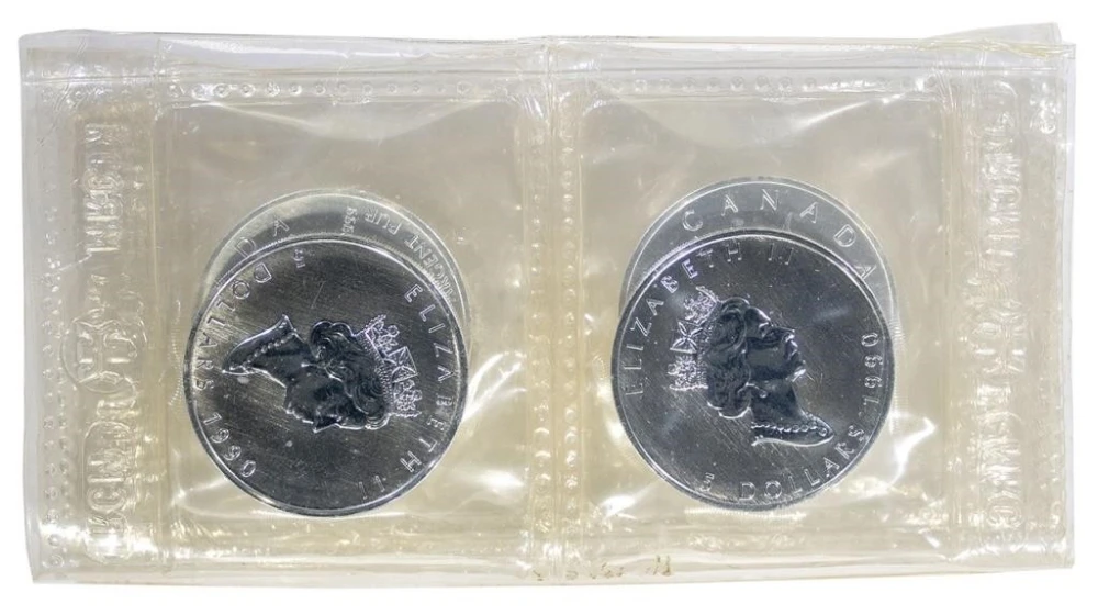 10 pcs 1990 1 Ounce Silver Maple Leaf's