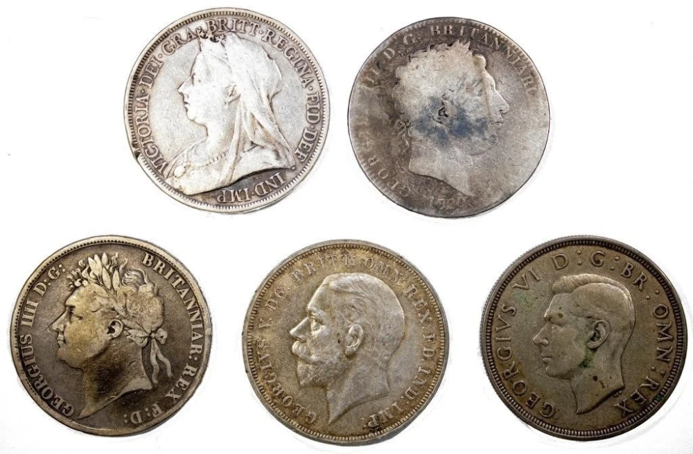 England. Five Silver Crowns
