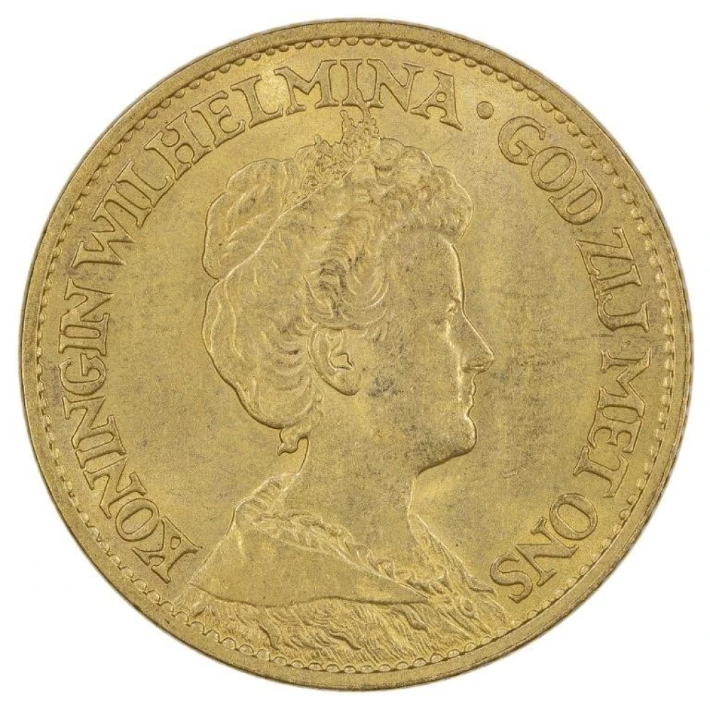 Netherlands. BU-60 1912 Gold 10 Gulden