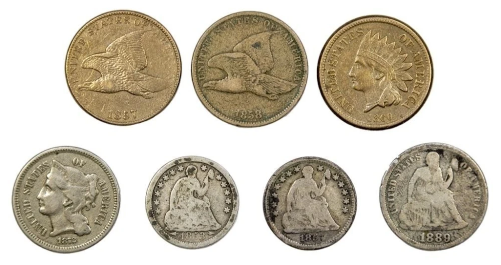 Nice Circulated 7 Piece Type Lot