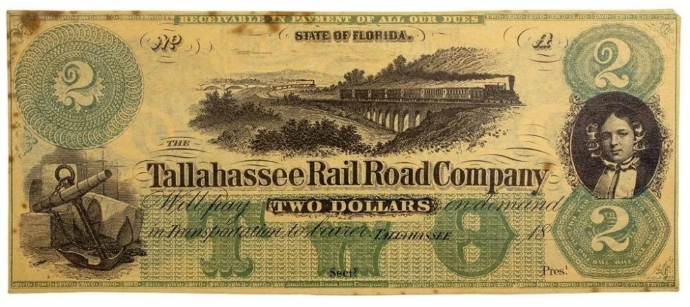 Florida. VF Tallahassee Rail Road Company $2