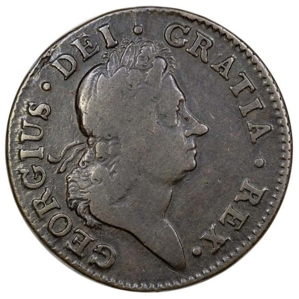 Fine-12 1723/2 Wood's Hibernia Halfpenny