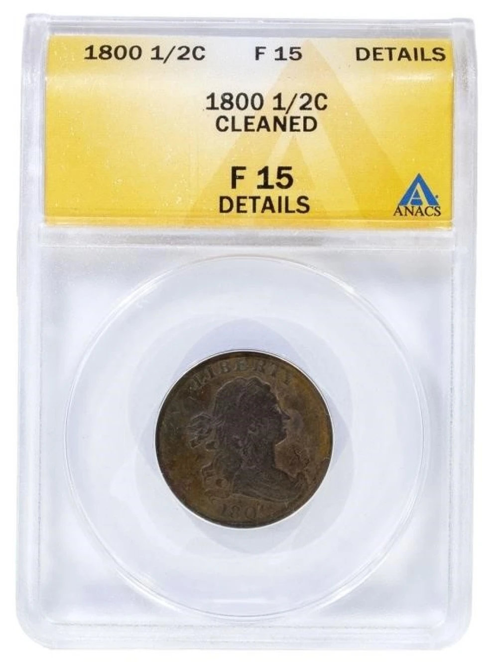 ANACS Fine-15 Details 1800 Half Cent
