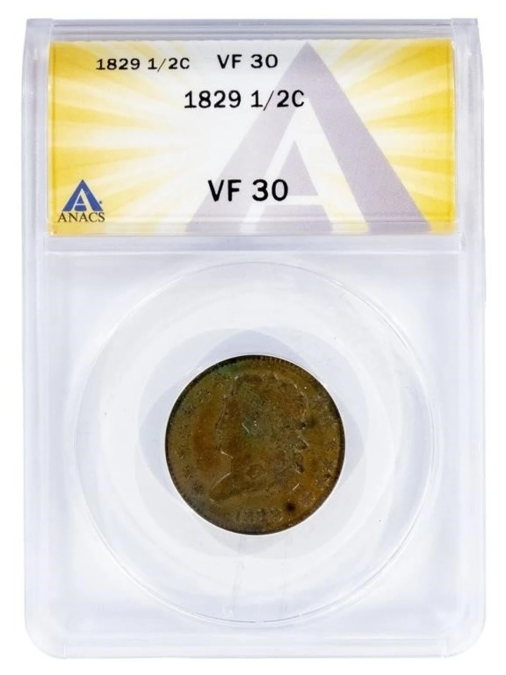 ANACS VF-30 1829 Half Cent