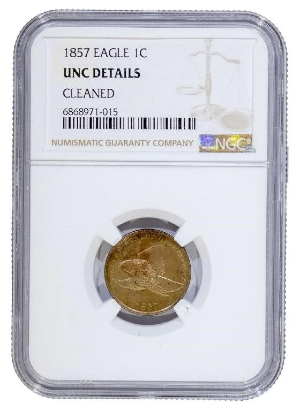 NGC UNC Details 1857 Flying Eagle Cent