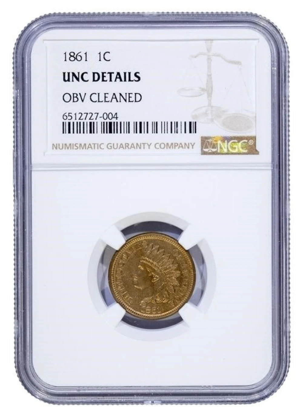 NGC UNC Details 1861 Cent