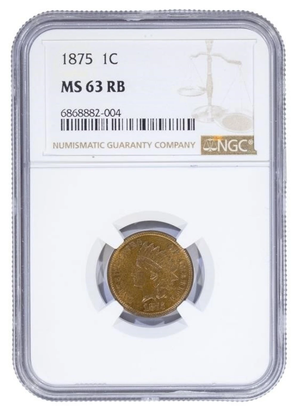 NGC MS-63 RB 1875 Cent