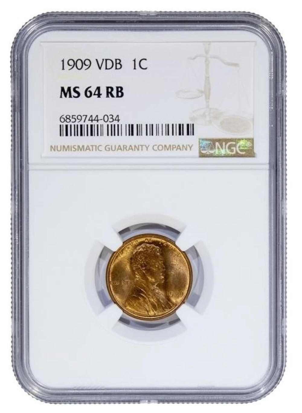 NGC MS-64 RB 1909 V.D.B. Cent