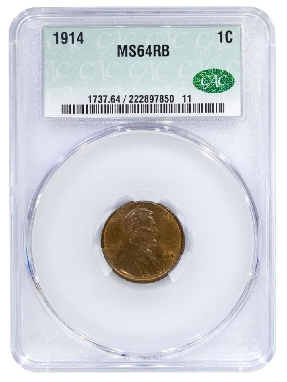 CACG MS-64 RB 1914 Cent