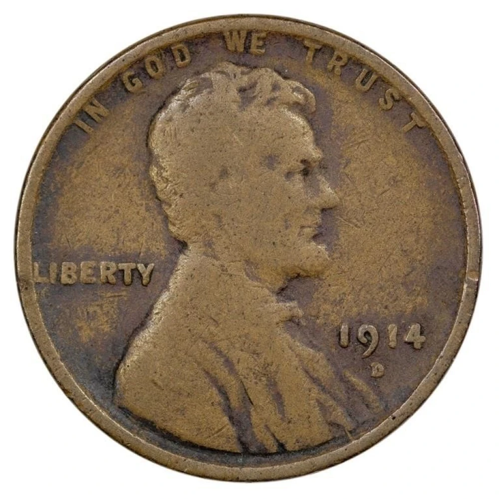VG Details 1914-D Cent