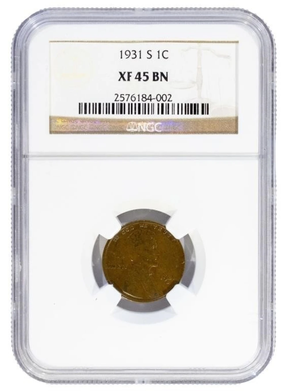 NGC EF-45 1931-S Cent