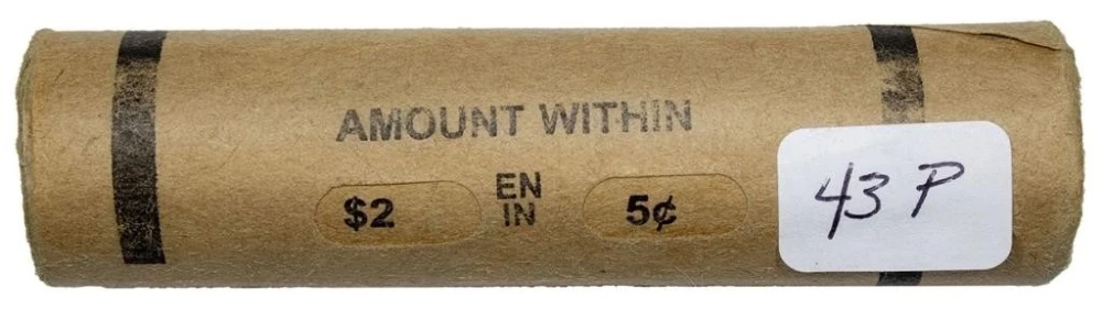 Original 1943-P Jefferson Nickel Roll