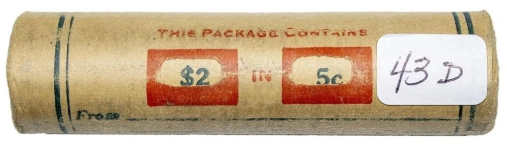 Original 1943-D Jefferson Nickel Roll