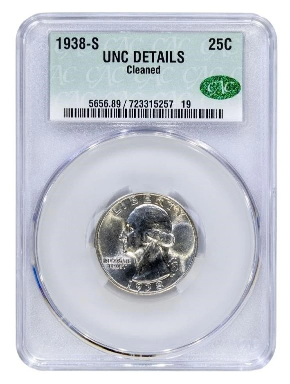 CACG UNC Details 1938-S Quarter