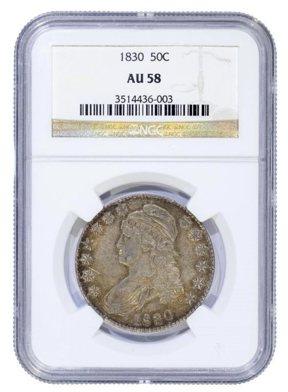 NGC AU-58 1830 Half Dollar