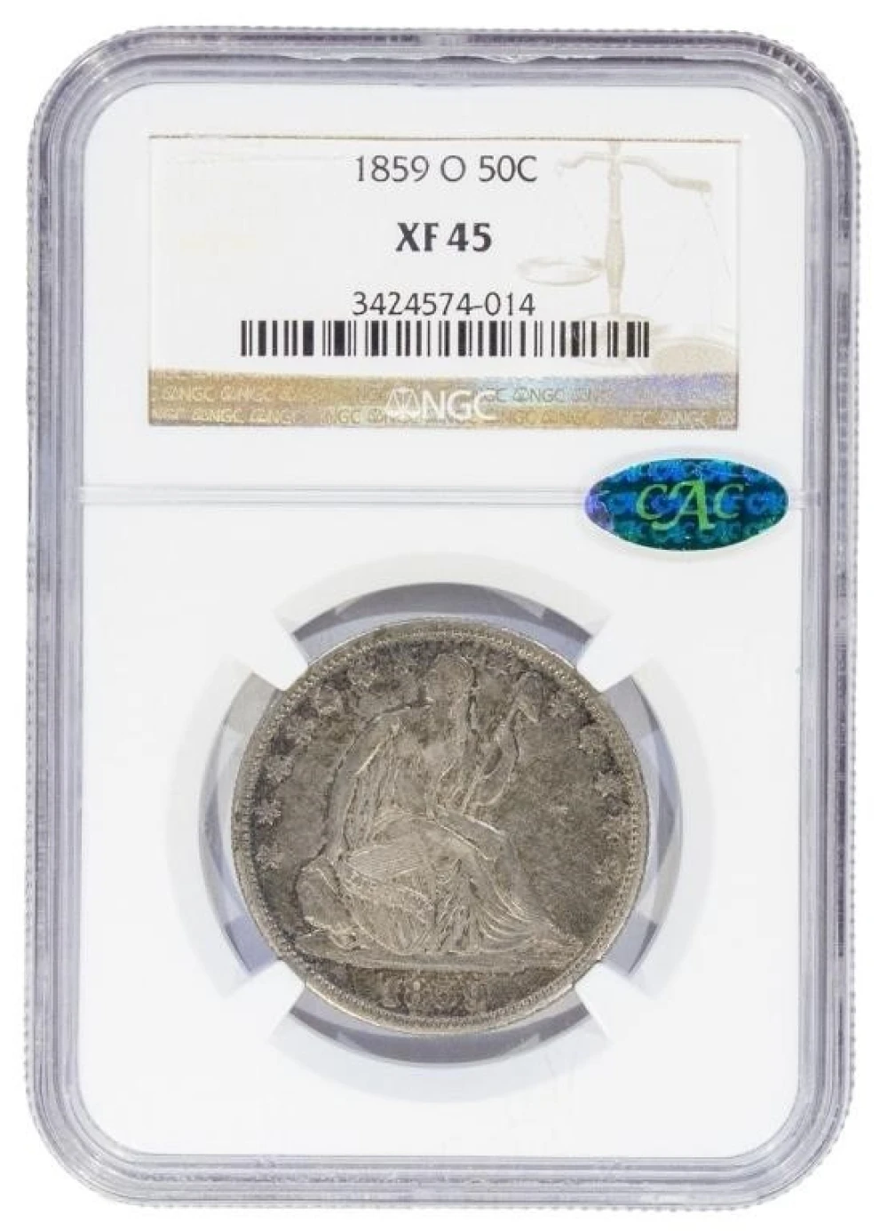 NGC EF-45 1859-O Half Dollar CAC