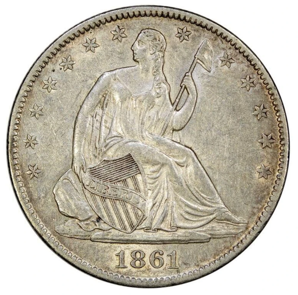 AU-55 1861-O Half Dollar