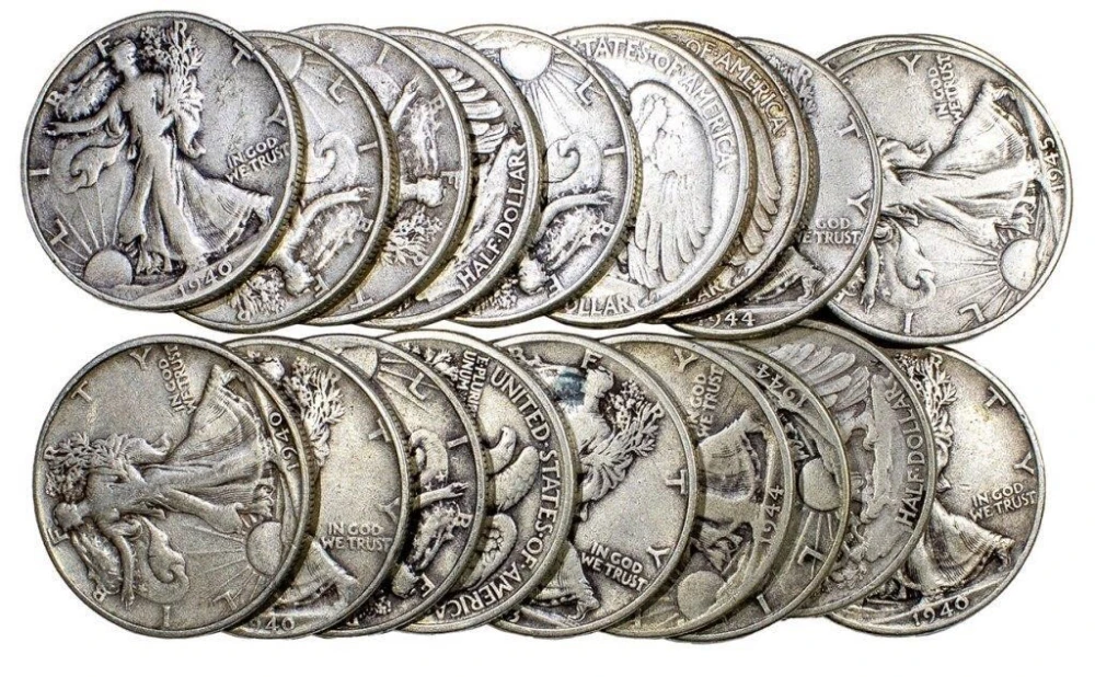 Circulated Walking Liberty Half Dollar Roll
