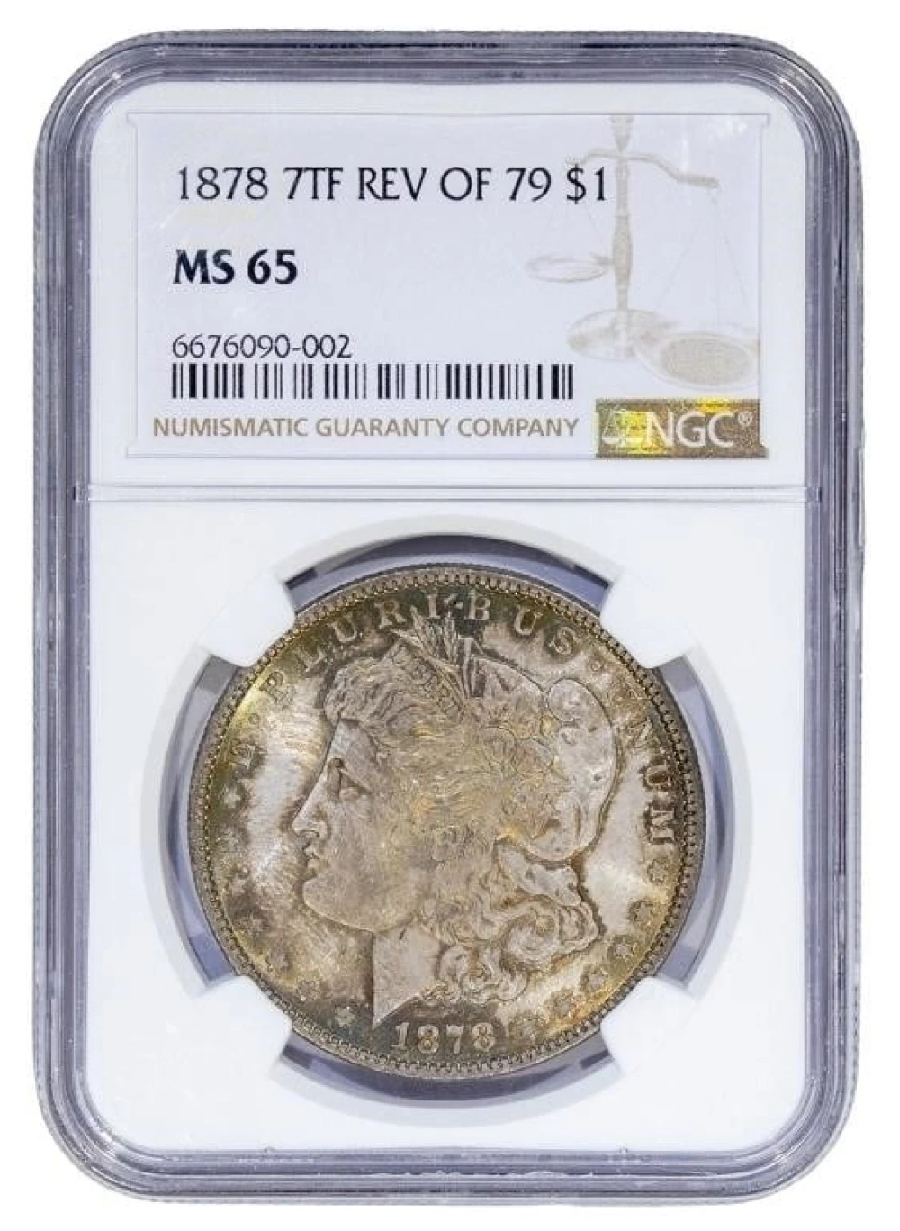 NGC MS-65 1878 Rev Of 79 7TF Morgan $1