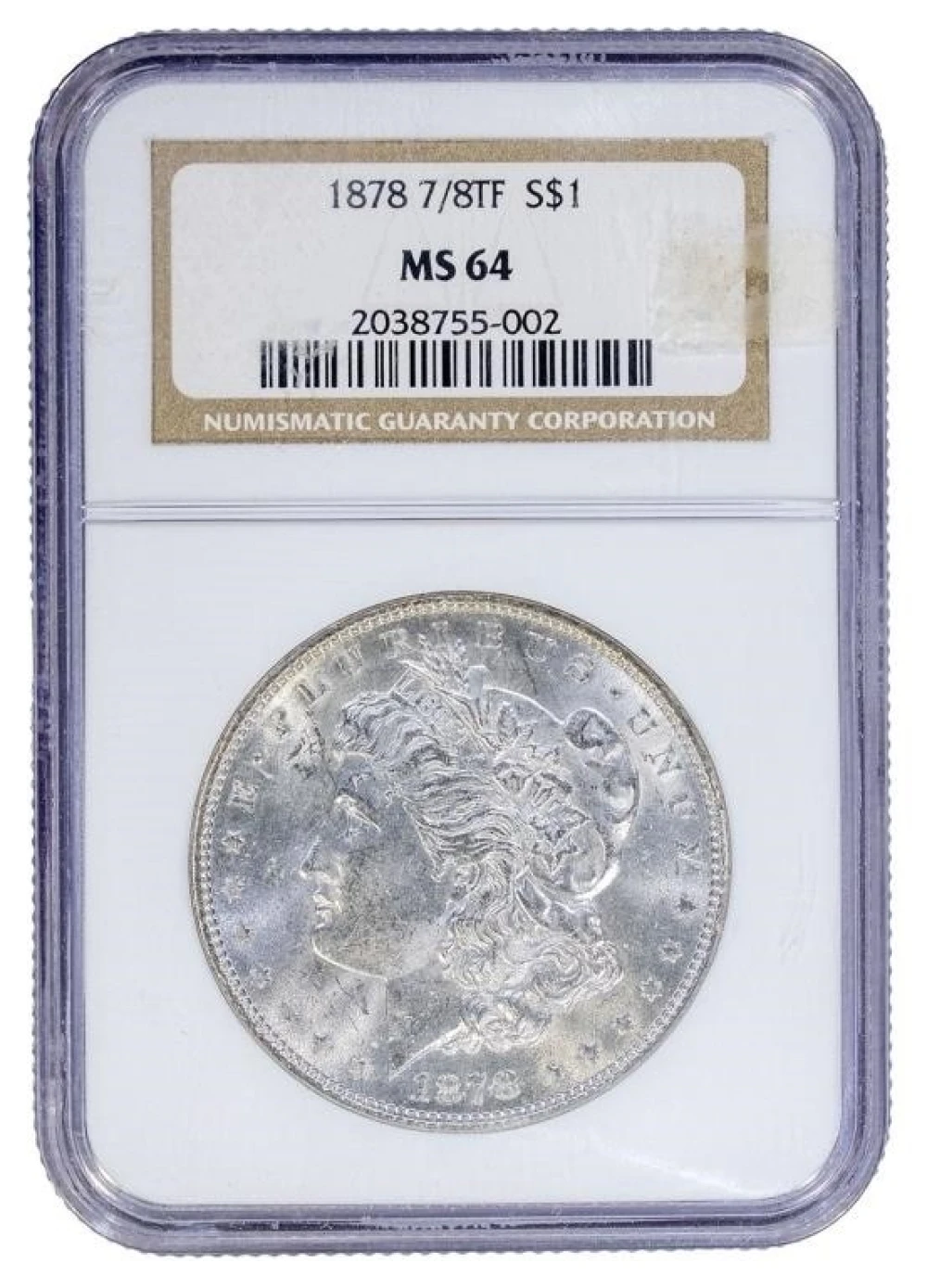 NGC MS-64 7/8 Tailfeathers Morgan Dollar