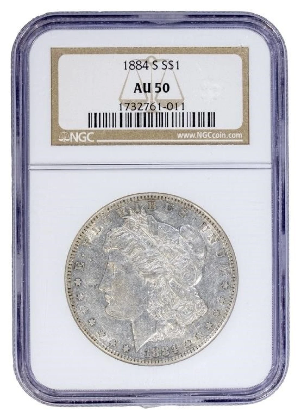 NGC AU-50 1884-S Morgan Dollar