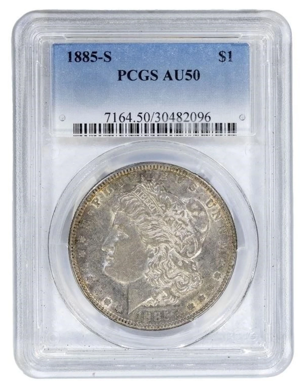 PCGS AU-50 1885-S Morgan $1