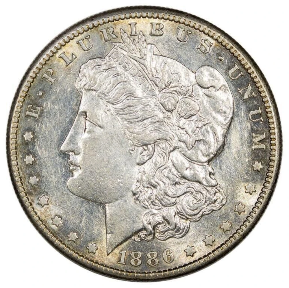 Choice AU-55 Details 1886-S Morgan Dollar